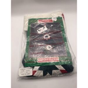 Vintage Quilted Starburst Christmas Stocking Red Green IN ORIGINAL PACKAGING